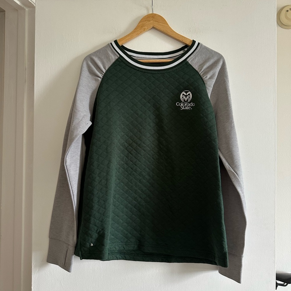 Antigua Colorado State University Rams Green Pullover Sweater size Large EUC - Picture 2 of 7